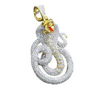 Iced Out 925 Sterling Silver 3D Pendant - COBRA