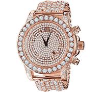 .iced-out. Burnish Full CZ Watch - Rose Gold
