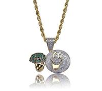 Iced Out Cluster Simulated lab Diamond Money Bag Pendant Necklace Chain Men Women Fashion s