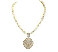 Iced Out Cross, Bull, Money Bag, 23 & More Pendants on Tennis Chain for Men or Women - Bling'ed Out Hip Hop Jewelry on Blast! - Gold or Silver & Size Your Choice - TN001, 20", Zinc, Rhinestone