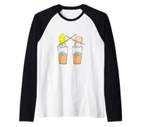 Iced Tea Peach Lemon Fight with Sticks Raglan Baseball Tee