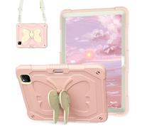 ICEELEC for iPad Air 5th Generation Case iPad Pro 11 inch Case 4th 3rd for Kids Girls with Butterfly Kickstand, Shoulder Strap, Pencil Holder Cover for iPad Air 4th Gen 10.9'' (Pink)