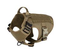 ICEFANG Large Dog Tactical Harness,Military Working Dog Molle Vest,No Pulling Front Clip,Metal Buckle Easy Put On Off (L (28"-35" Girth), CB-Molle Half Body)