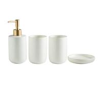 Icegrey Bathroom Accessories Set Modern Style Ceramic 4 Piece Set Toiletry Set Bathroom Toothbrush Cup Set White