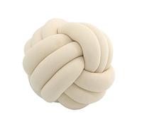 Icegrey Knot Ball Pillow Plush Throw Pillow Home Decorative Handmade Round Cushion for Bedroom Sofa Couch Living Room Baby Room, Beige, 35cm