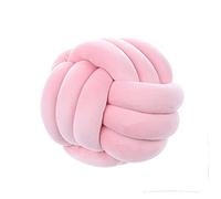 Icegrey Knot Ball Pillow Plush Throw Pillow Home Decorative Handmade Round Cushion for Bedroom Sofa Couch Living Room Baby Room, Pink 1, 20×20cm