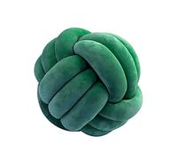 Icegrey Knot Ball Pillow Plush Throw Pillow Home Decorative Handmade Round Cushion for Bedroom Sofa Couch Living Room Baby Room, Dark Green 1, 20×20cm