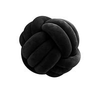 Icegrey Knot Ball Pillow Plush Throw Pillow Home Decorative Handmade Round Cushion for Bedroom Sofa Couch Living Room Baby Room, Black 1, 20×20cm
