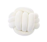 Icegrey Knot Ball Pillow Plush Throw Pillow Home Decorative Handmade Round Cushion for Bedroom Sofa Couch Living Room Baby Room, White, 20×20cm