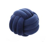 Icegrey Knot Ball Pillow Plush Throw Pillow Home Decorative Handmade Round Cushion for Bedroom Sofa Couch Living Room Baby Room, Navy 1, 27×27cm