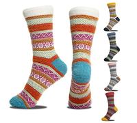 ICEIVY 5 Pairs Fluffy Thermal Socks for Womens Warm Wool Cosy Ladies Bed Socks for Winter with Gift Box