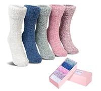 ICEIVY Fluffy Socks Gifts for Women Winter Warm Wool Thermal Bed Socks Ladies Stocking Fillers Presents for Women with Gifts Box, 5 Pairs, 4-9