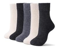 ICEIVY Fluffy Socks Gifts for Women Winter Warm Wool Thermal Bed Socks Ladies Stocking Fillers Presents for Women with Gifts Box, 5 Pairs, 4-9