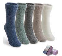 ICEIVY Fluffy Socks Gifts for Women Winter Warm Wool Thermal Bed Socks Ladies Stocking Fillers Presents for Women with Gifts Box, 5 Pairs, 4-9