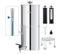 IceJoy 0.01μm Ultra-Filtration Gravity Water Filter System, 2.25G Stainless Steel Countertop Purifier with 2 Filters & Stand, NSF/ANSI 42 Certification