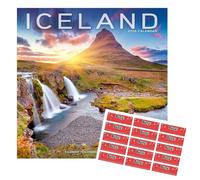 Iceland Calendar 2026 | 16 months | with FREE Organisational Stickers