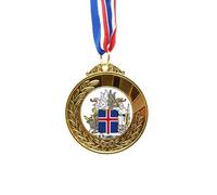 iceland eu national emblem Gold Award Winner Medal First Place Ribbon