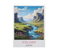 Iceland Europe Vintage Travel Poster，Jigsaw Puzzles 1500 Pieces for Adults, Classic Puzzle Kids Puzzle Challenging and Difficult Puzzles for Adults and Teens57x87cm-CA73