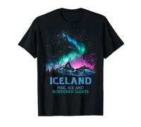 Iceland - Fire Ice Northern Lights Aurora Borealis T-Shirt