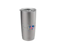Iceland Flag Heartbeat EKG Pulse Heart Icelandic Pride Stainless Steel Insulated Tumbler