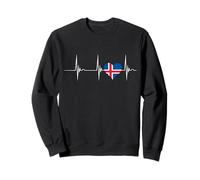 Iceland Flag Heartbeat EKG Pulse Heart Icelandic Pride Sweatshirt