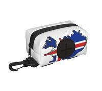 Iceland Flag Map print Dog Poop Bag Holder for Leash Doggie Waste Bag Dispenser Soft Fabric Puppy Potty Carrier