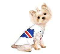 Iceland Flag Map print Dog Shirts for Small Dogs Stretchy T-Shirts Lightweight Tank Top Sleeveless Striped Vest
