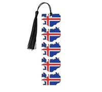 Iceland Flag Map Print Reading Page Markers, 5pcs Wooden Bookmarks with Tassels,Teachers Reading Book Lovers Gifts