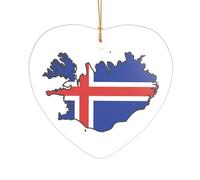 Iceland Flag Map Print Wedding Gift Ideas for Couples, A Just Married Acrylic Christmas Tree Ornament