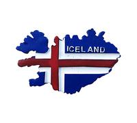 Iceland Flag Map Style Refrigerator Magnet Travel Souvenir 3D Fridge Decoration Magnetic Sticker Hand Painted Craft Collection
