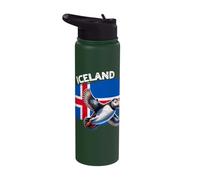 Iceland Flag Puffin Stainless Steel Insulated Water Bottle