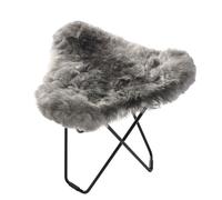 Iceland Flying Goose sheepskin stool Cuero Black / Shorn grey - 7340172614678