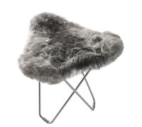 Iceland Flying Goose sheepskin stool Cuero Chrome / Shorn grey - 7340172614685