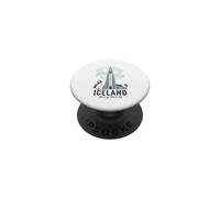 Iceland Hallgrimskirkja Puffin Aurora Borealis Souvenir PopSockets Adhesive PopGrip