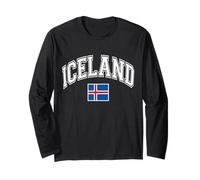 Iceland Icelandic Flag Island Graphic Long Sleeve T-Shirt