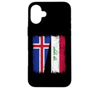 Iceland Iraq Half Flag Icelandic Iraqi Jersey Case for iPhone 16 Plus