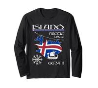 Iceland - Island Flag - Arctic Circle - Viking Ship & Vegvís Long Sleeve T-Shirt