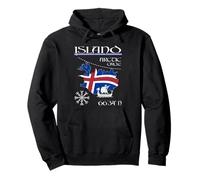 Iceland - Island Flag - Arctic Circle - Viking Ship & Vegvís Pullover Hoodie