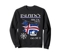 Iceland - Island Flag - Arctic Circle - Viking Ship & Vegvís Sweatshirt
