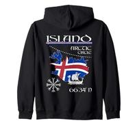 Iceland - Island Flag - Arctic Circle - Viking Ship & Vegvís Zip Hoodie