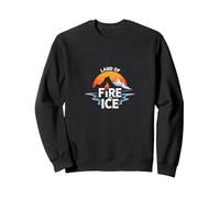Iceland Land of Fire and Ice Adventure Graphic Sweatshirt, Adult Unisex, Black, XL