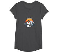 Iceland Land of Fire and Ice Adventure Graphic T-Shirt, Girls, Dark Heather Grey, XS