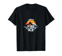 Iceland Land of Fire and Ice Adventure Graphic T-Shirt, Men, Black, 3XL