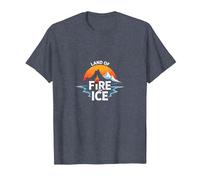 Iceland Land of Fire and Ice Adventure Graphic T-Shirt, Men, Heather Blue, S