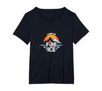 Iceland Land of Fire and Ice Adventure Graphic T-Shirt, Women's Plus, Black, 6X