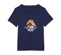 Iceland Land of Fire and Ice Adventure Graphic T-Shirt, Women's Plus, Navy, 4X