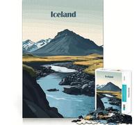 Iceland Landscape Jigsaw Puzzle for Adults 1000 Pieces Brain Think Snug Cut Real Challenge Unique Gift (50x75cm)