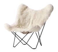 Iceland Mariposa Butterfly chair sheepskin Cuero Black / Shorn white - 7340172611011