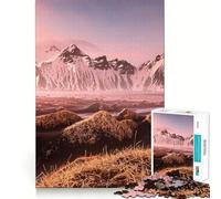 Iceland Mountain Landscape Jigsaw Puzzles 1000 Piece for Adults Calm Daily Snug Joint Joyful Challenge (38x26cm)