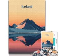 Iceland Mountain Sunset 1000 Piece Jigsaw Puzzles for Adults,Stress Reliever Difficult Challenge Deal As Gifts for The Whole Family 38x26cm